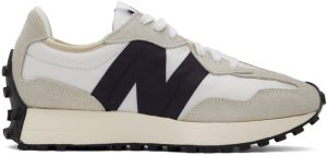 New Balance White & Gray 327 Sneakers (MS327FE)