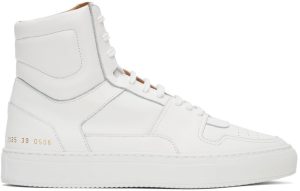 Common Projects White Cracked Leather High Sneakers (ARTICLE 2335)