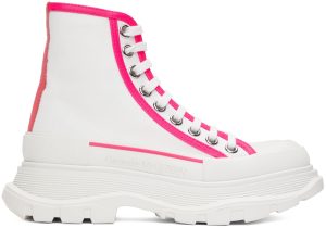 Alexander McQueen White Tread Slick High Sneakers (697082W4MV5)