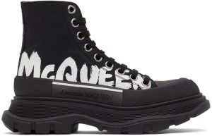Alexander McQueen Black Logo Tread Slick High Sneakers (676718W4RQ2)