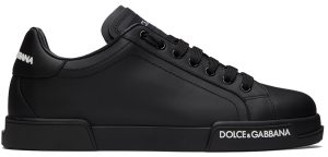 Dolce & Gabbana Black Portofino Low-Top Sneakers (CS1774AA335)