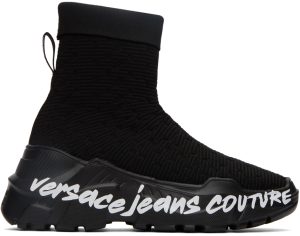 Versace Jeans Couture Black Speedtrack Sneakers (E73VA3SCAEZS016)