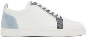 Christian Louboutin Gray & Blue Rantulow Sneakers (3220178)