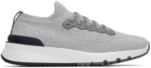 Brunello Cucinelli White Wool Knit Sneakers (MZUPMBO252)