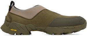ROA Khaki & Taupe Slip-On Sneakers (SOLE10- 094)