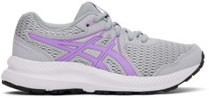 Asics Kids Gray & Purple Contend 7 Big Kids Sneakers (1014A192.021)