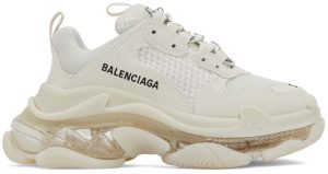 Balenciaga Tan Clear Sole Triple S Sneakers (544351 W2GA1)