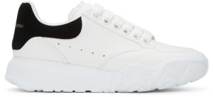 Alexander McQueen White & Pink Court Trainer Sneakers (633915WIA9A)
