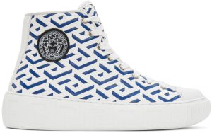 Versace Black & White La Greca Sneakers (DSU8403 1A04183)
