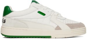Palm Angels White & Green University Sneakers (PMIA078F22LEA0010155)