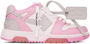 Off-White White & Pink Out Of Office Sneakers (OWIA259F22LEA0013009)