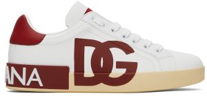 Dolce & Gabbana White & Red Portofino Low-Top Sneakers (CS1772AC330)