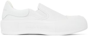 Alexander McQueen White Deck Skate Plimsoll Sneakers (654592WHZT8)
