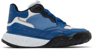 Alexander McQueen Blue & White Court Sneakers (705122WIBR2)