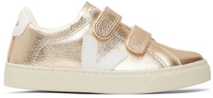 VEJA Kids Gold & White Leather Esplar Sneakers (SV0502418C)