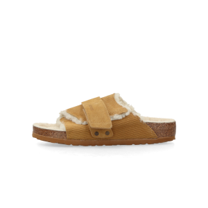 Birkenstock Kyoto Shearling Suede Leather/Fur “Corduroy Cork Brown”  – 1028178