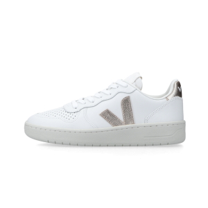 VEJA V-10 Prime Leather (weiß / gold)  – VI0220737