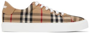 Burberry Beige New Albridge Check Sneakers (8049777)