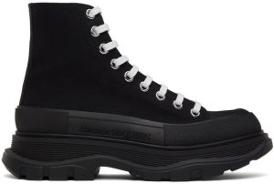 Alexander McQueen Blue Tread Slick High Sneakers (604254W4MV2)