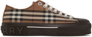 Burberry Brown Cotton Check Sneakers (8056828)