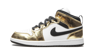 Jordan 1 Mid Metallic Gold Black White (PS)