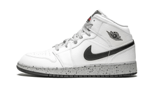 Air Jordan 1 Retro Mid’White Cement’ GS White/Cement Grey-Black (554725-115)