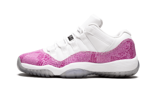 Girls Air Jordan 11 Low GS Snake Skin – White Pink (580521-108)