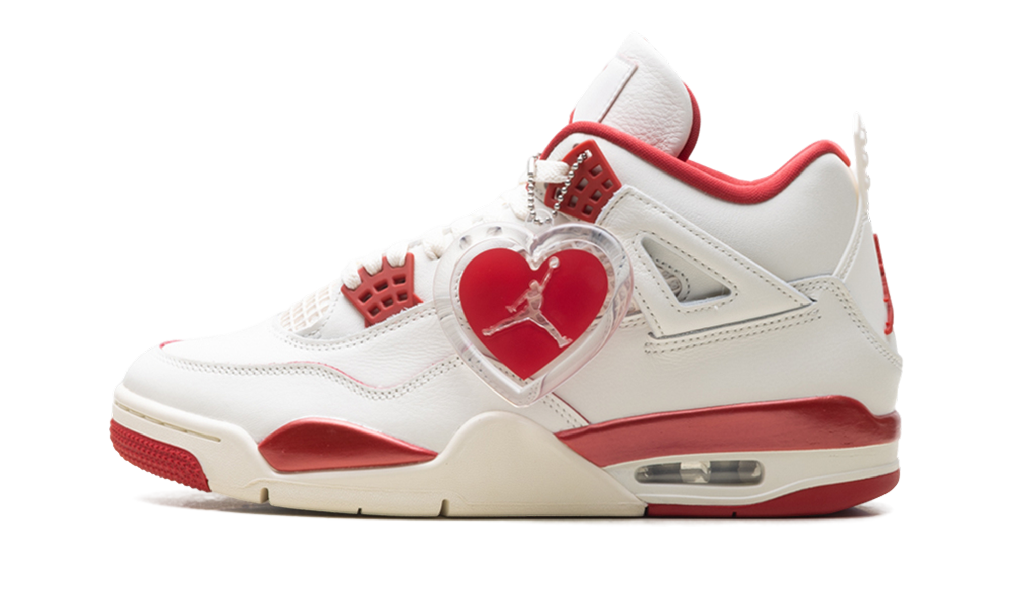 Air Jordan 4 “Valentine’s Day”: ivoor met een rood accent