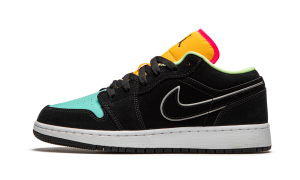 Air Jordan 1 Low SE GS ‘Aurora Green’ Black/Aurora Green/Laser Orange (CV9844-013)
