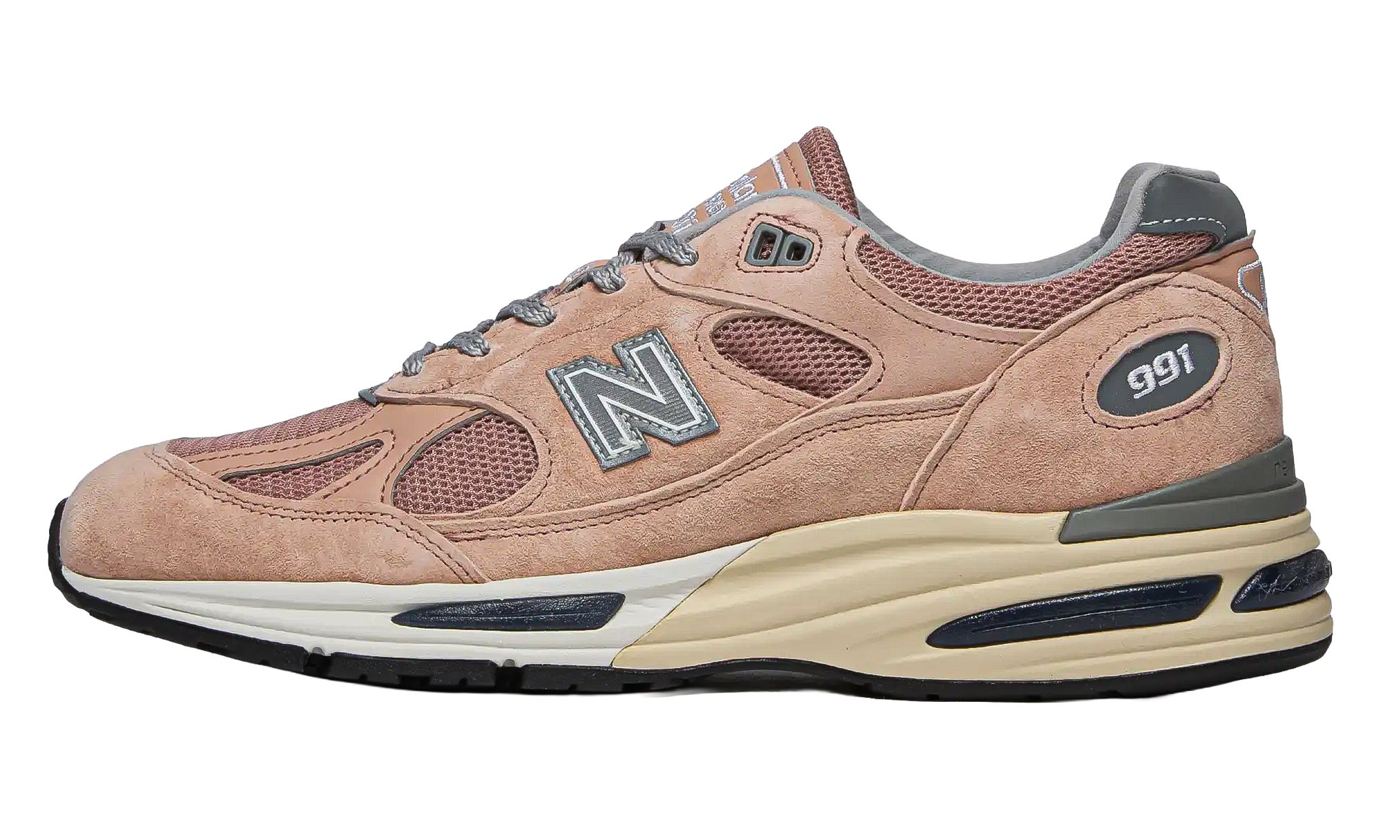 New Balance 991v2 “Mahogany Rose”: MiUK grail-materiaal