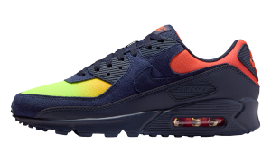 Nike Air Max 90 “Blackened Blue Lemon Venom Hyper Crimson Gradient” (DM0029-700)