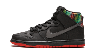 Nike SPoT x SB Dunk High Pro ‘Gasparilla’ Black/Challenge Red-Metallic Silver (313171-028)