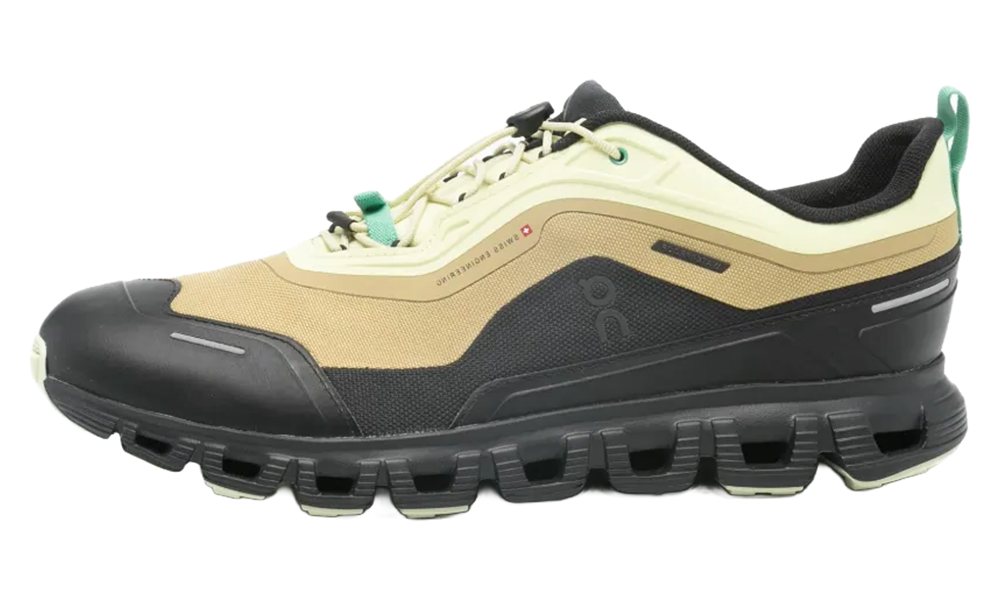 On Cloud 6 Geo Waterproof “Limelight Safari”: regen? kom maar op