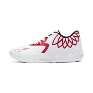 Puma MB.01 Lo basketbalschoenen Wit/Rood (376941-10)