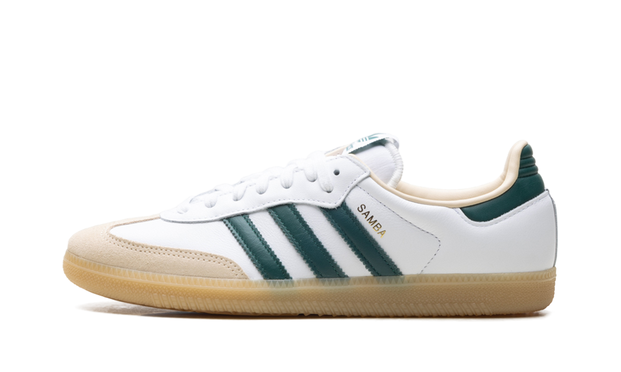 Adidas Samba OG “White Collegiate Green”: de gouden gum-combi