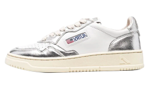 Autry Medalist Low Leather Womens “White/Silver” (AULW-WB18)
