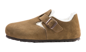 Birkenstock London Shearling Suede Leather “Dark Tea – Narrow Width” (1014963)