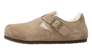 Birkenstock London Shearling Suede Leather “Taupe – Narrow Fit” (1028470)