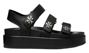 Tory Burch Kira Sports Triple Strap Sandal “PERFECT BLACK/SILVER” (176942-006)