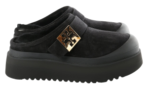 Tory Burch Mellow Shearling Platform Mule “PERFECT BLACK/GOLD” (175366-006)