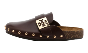 Tory Burch Mellow Stud Mule “Deep Mocha Gold” (154448-200)