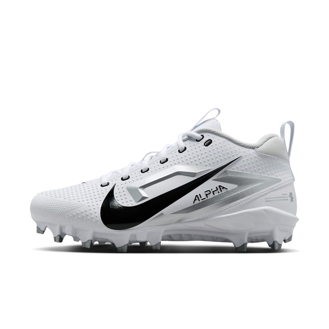 Nike Alpha Menace 4 Varsity White Metallic Silver Photon Dust Black (FN0027-100)