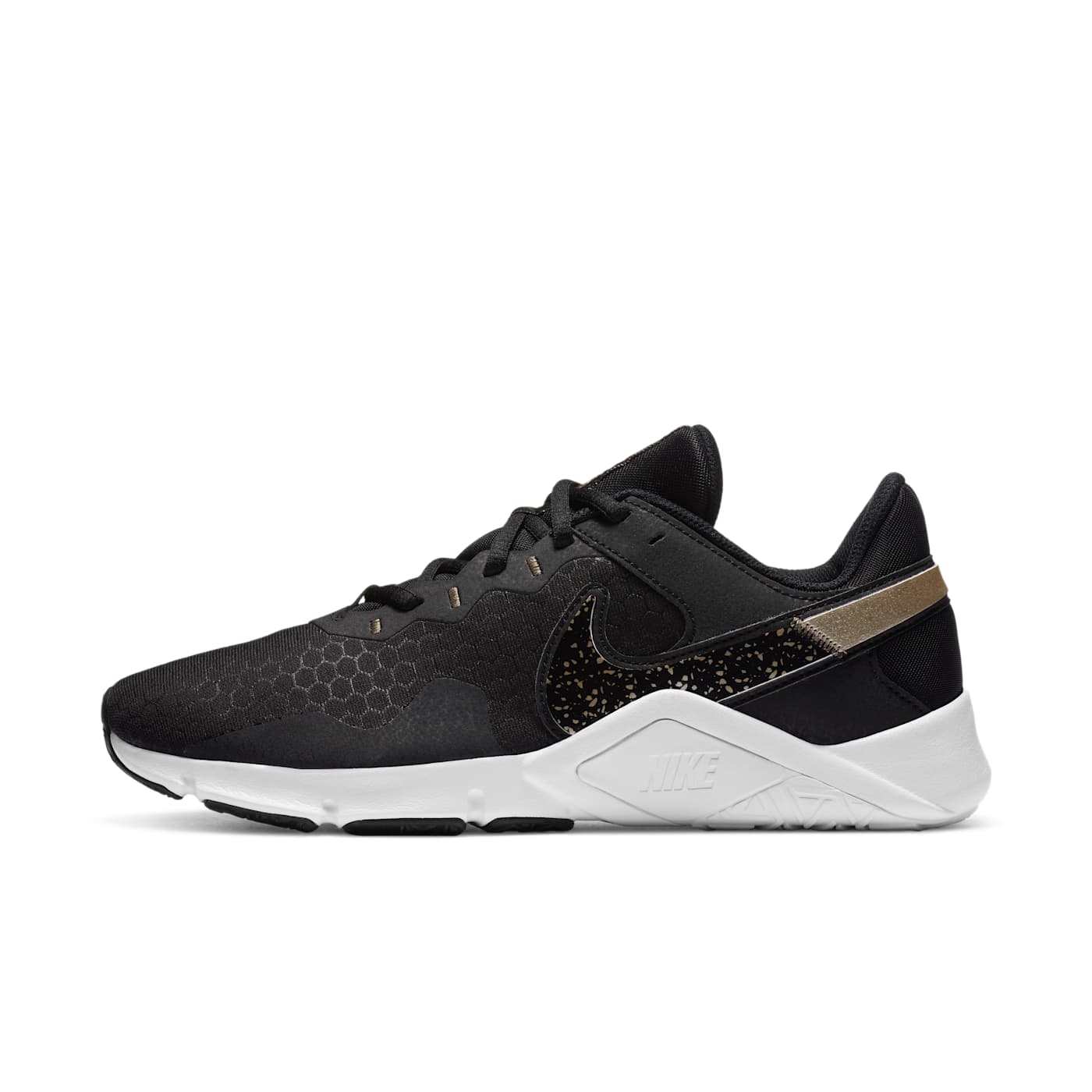 Nike Legend Essential 2 Premium Black White Metallic Gold Grain (CZ3668-001)