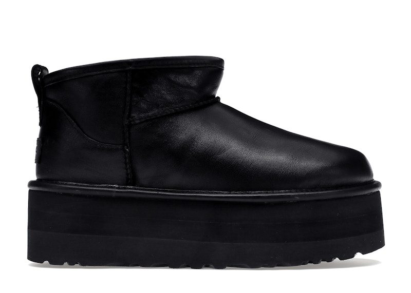 UGG Classic Ultra Mini Platform Boot Black Leather (1141510-BLLE)