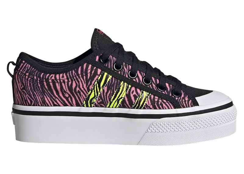 adidas Nizza Platform Core Black Solar Yellow Bliss Pink (IE9626)