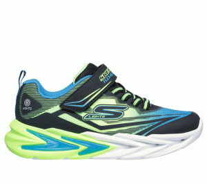 Skechers S-Lights: Flex-Glow Ultra Sneaker Zwart/Blauw/Limoen