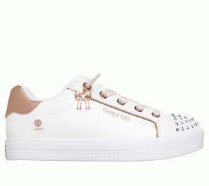 Skechers Twinkle Toes: Twinkle Star Sneaker Wit/Roos Goud