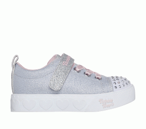 Skechers Twinkle Toes: Heart Steps – Shimmer Sweetie Sneaker Grijs/Roze