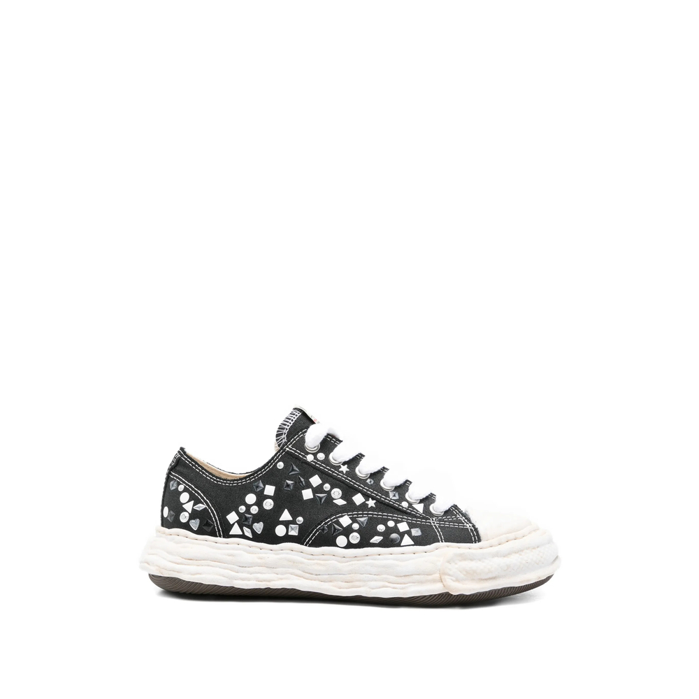 Maison Mihara Yasuhiro Peterson 23 OG Sole Embellished Canvas Low Black White (A16FW724-BLACK) (6)