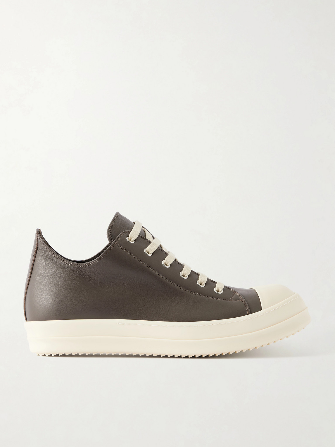 Rick Owens Ramones Leather and Rubber Sneakers Dark brown (RU02F4891)